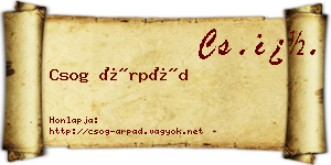 Csog Árpád névjegykártya